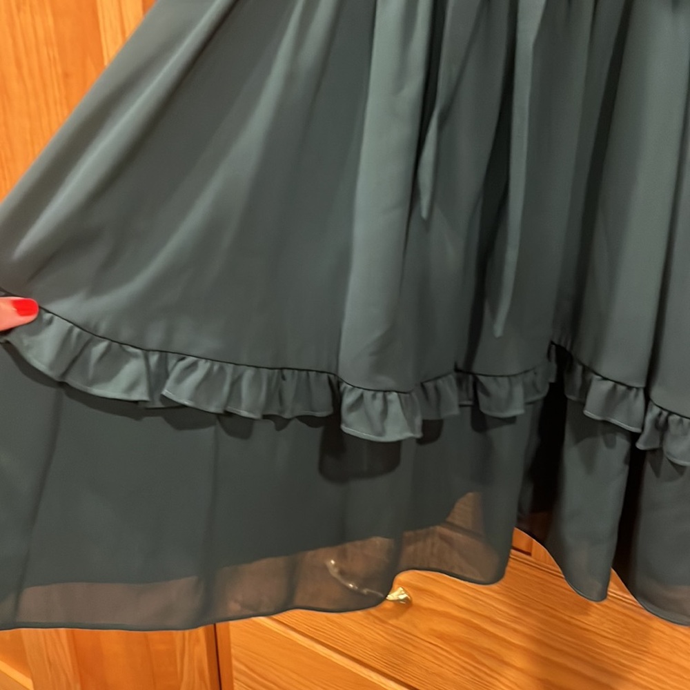 Green Ruffle Dress - Picture 4 of 5